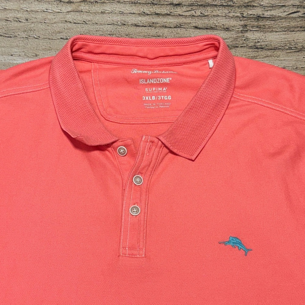 Tommy Bahama Polo Shirt Mens 3XLB Coral IslandZone Supima Cotton Big & Tall